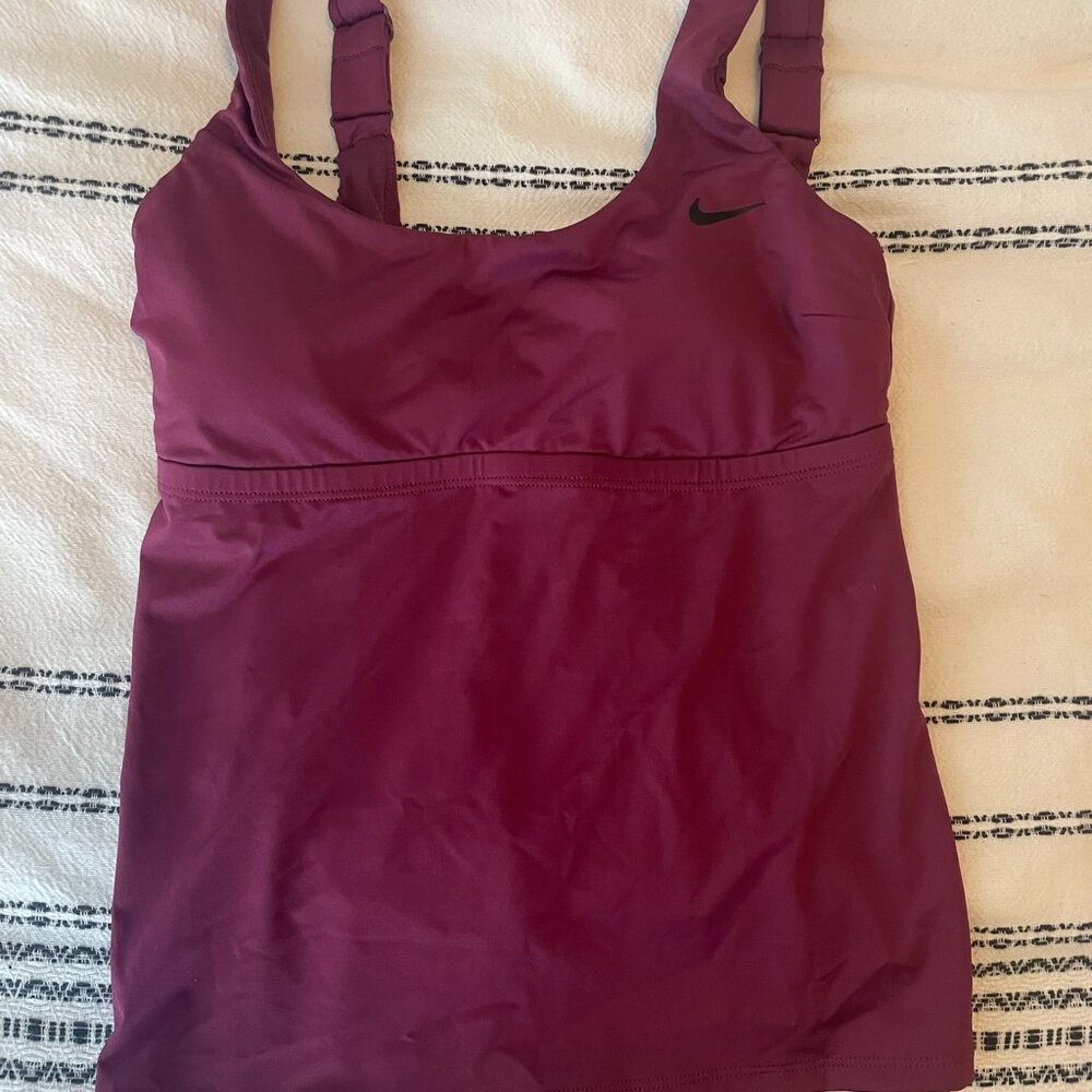 Nike maroon swimtop small
